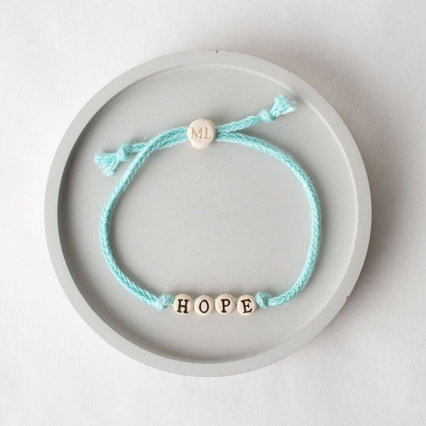 HOPE - Friendship Bracelet on Hand-woven Cotton Cord
