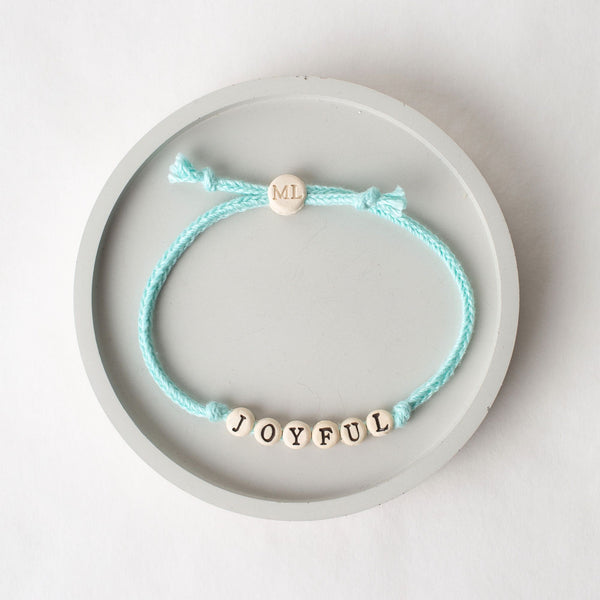 JOYFUL - Friendship Bracelet on Hand-woven Cotton Cord