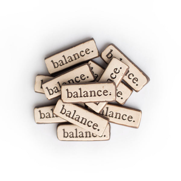 Balance. Clay Pocket Rock Reminders