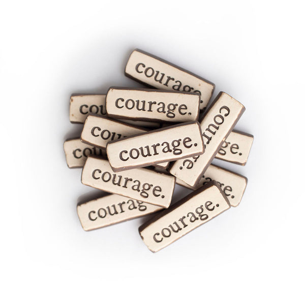 Courage. Clay Pocket Rock Reminders