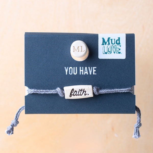 faith - Lovely Bracelet on Hand-woven Cotton Cord