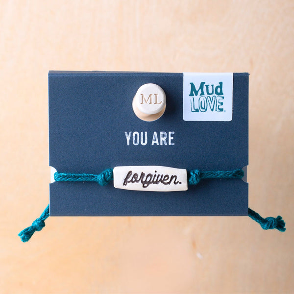 forgiven - Lovely Bracelet on Hand-woven Cotton Cord