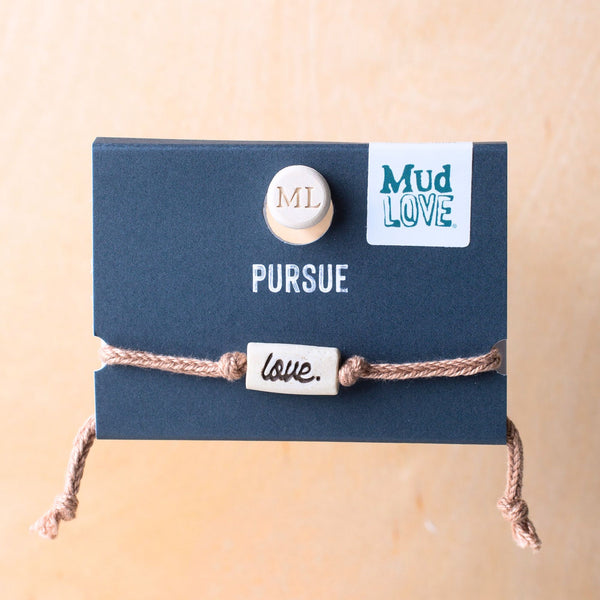 love - Lovely Bracelet on Hand-woven Cotton Cord