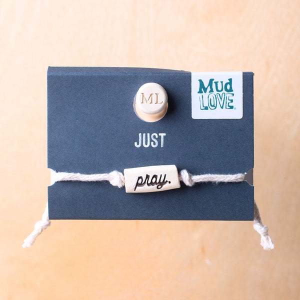 pray - Lovely Bracelet on Hand-woven Cotton Cord
